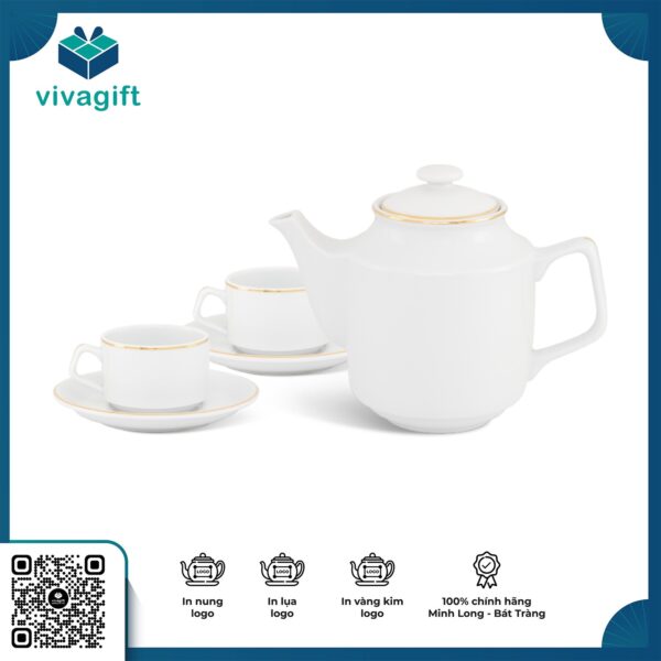 Bộ trà 0.7 L Jasmine Viền chỉ vàng A001_01071101403